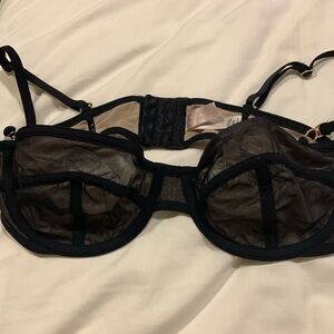 Beautiful black and mesh contoured balconet bra. Victoria’s Secret 36B